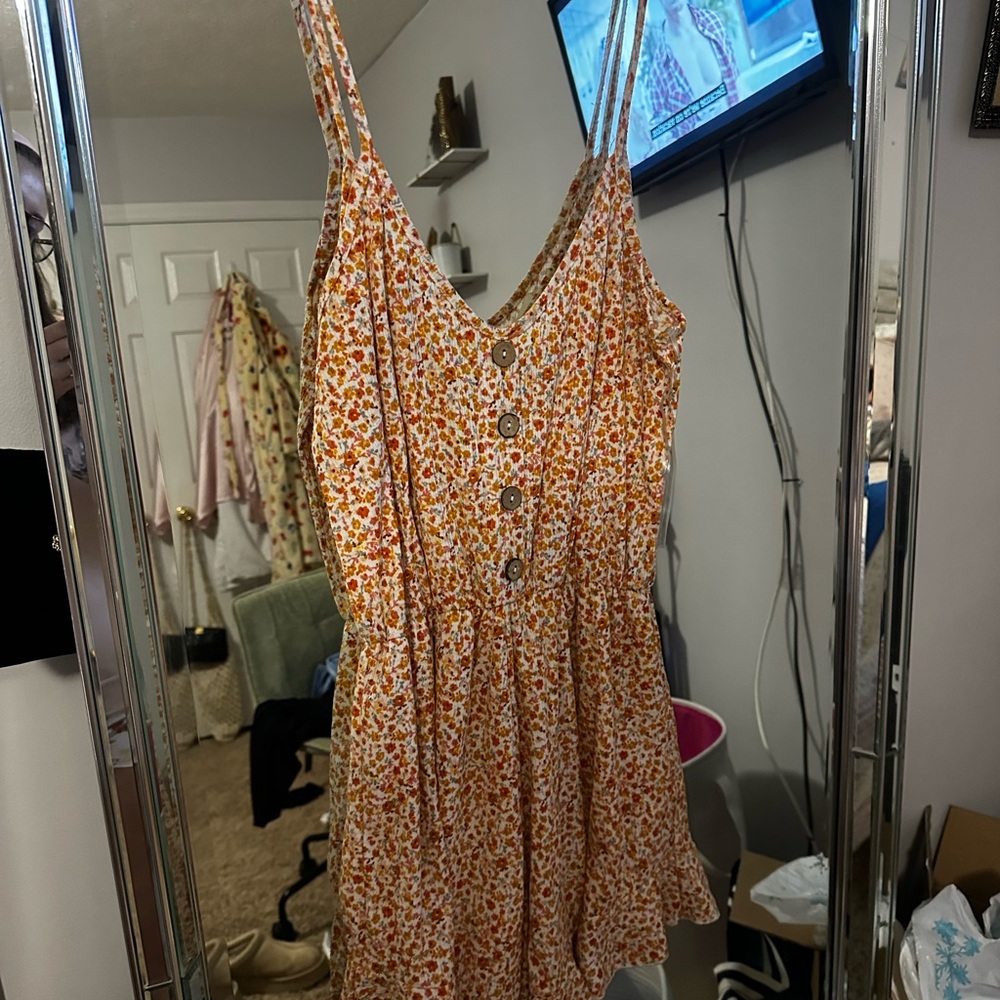 Altar'd State Floral Jumpsuit with Button Detail